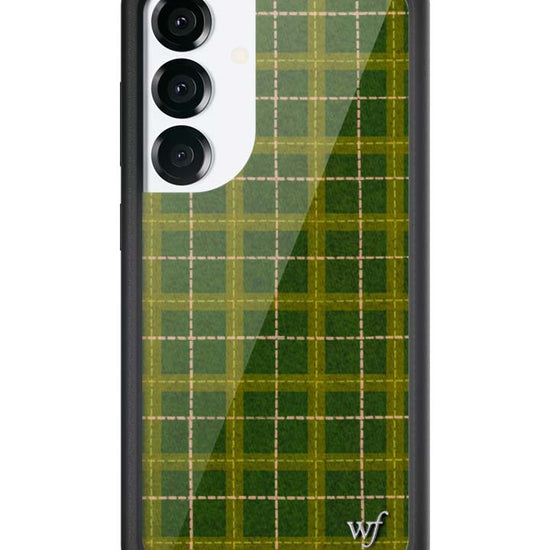 Wildflower Galaxy S25 case Olivia Neill Plaid Green Cute