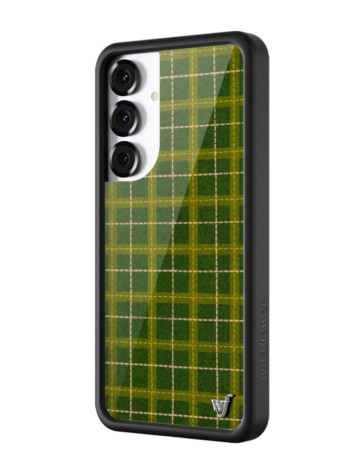 Wildflower Galaxy S25 case Plus Olivia Neill Plaid Green Cute
