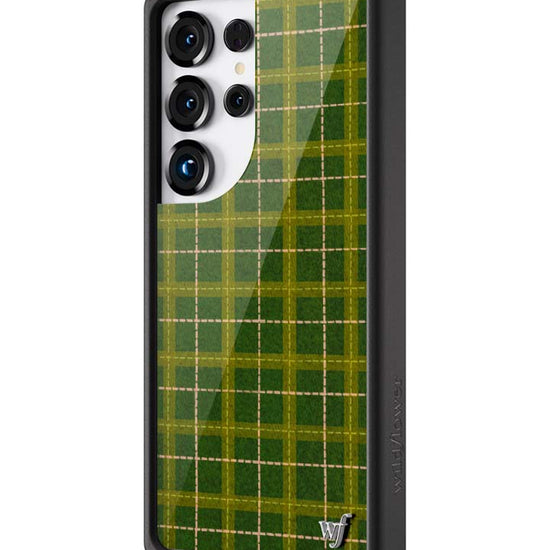 Wildflower Galaxy S25 case Ultra Olivia Neill Plaid Green Cute
