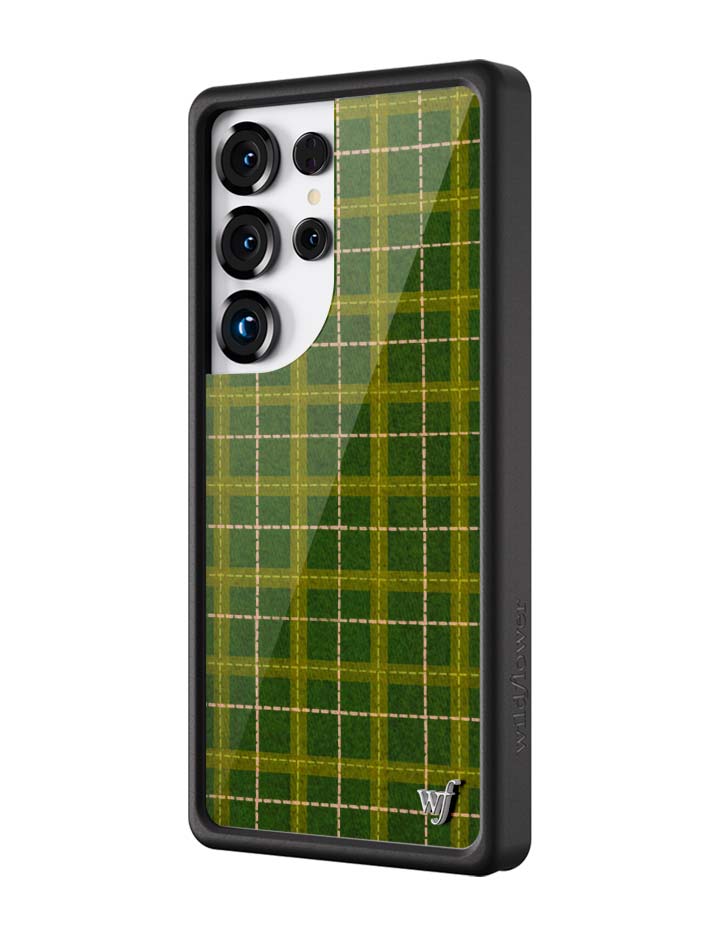 Wildflower Galaxy S25 case Ultra Olivia Neill Plaid Green Cute