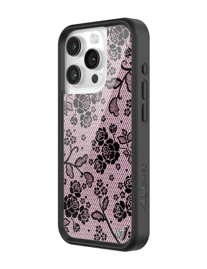 Wildflower iPhone case 15 Pro Lace Lover Pink Cute