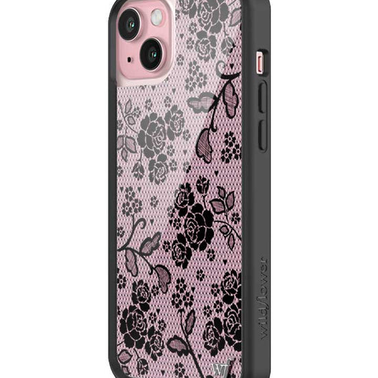 Wildflower iPhone case 15 Plus Lace Lover Pink Cute