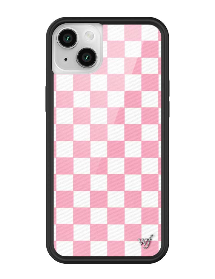 Wildflower iPhone case 13 Checkers Pink White Cute