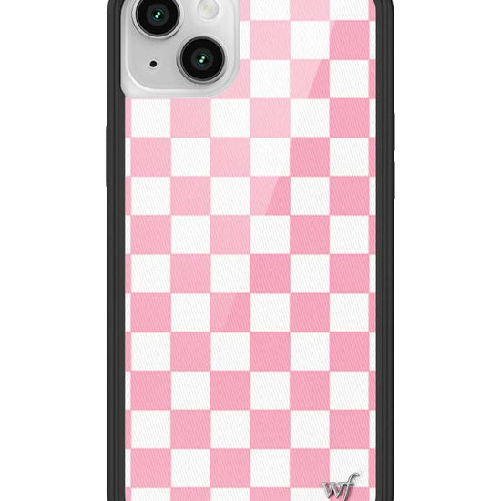 Wildflower iPhone case 14 Checkers Pink White Cute