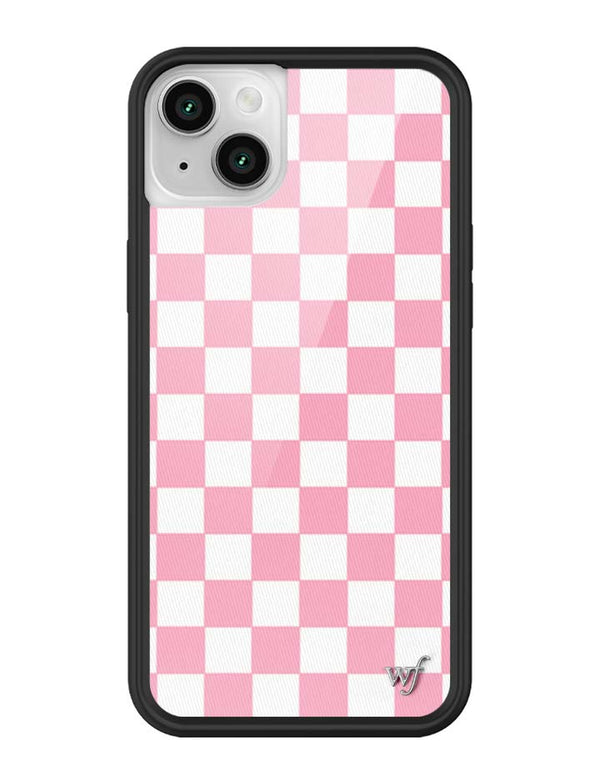 Wildflower iPhone case 14 Checkers Pink White Cute