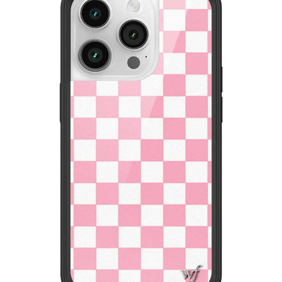 Wildflower iPhone case 14 Pro Checkers Pink White Cute