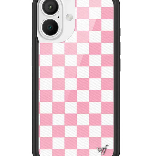 Wildflower iPhone case 16 Checkers Pink White Cute