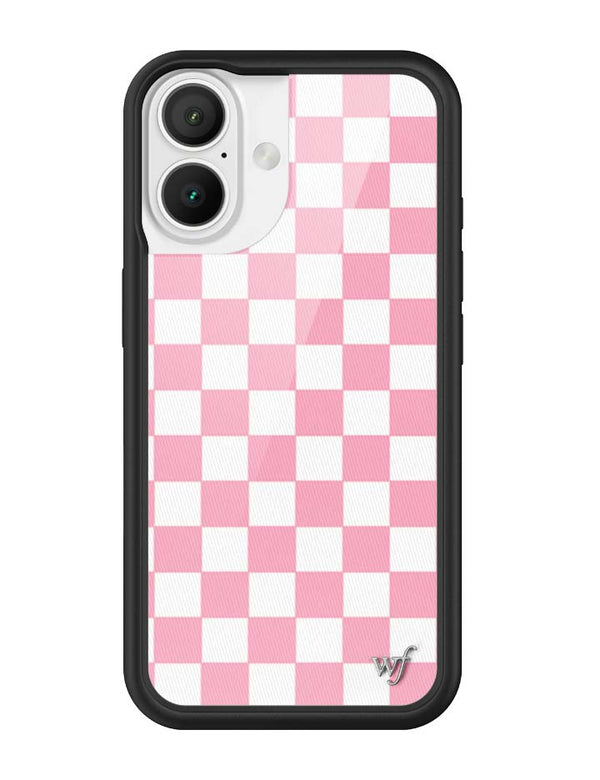 Wildflower iPhone case 16 Checkers Pink White Cute