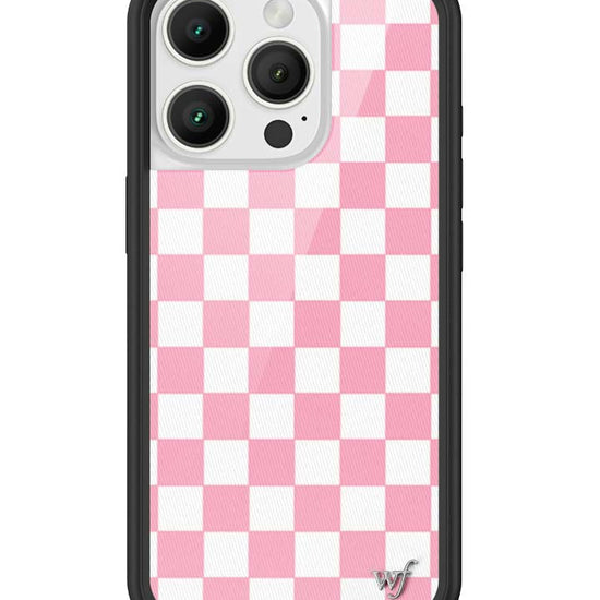 Wildflower iPhone case 16 Pro Checkers Pink White Cute