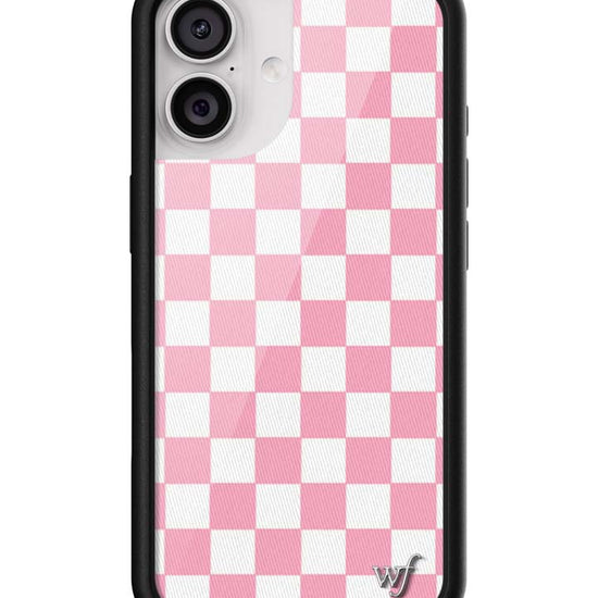 Wildflower iPhone case 17 Checkers Pink White Cute