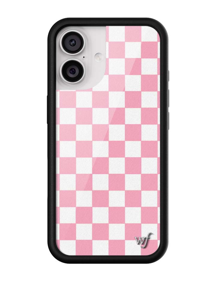 Wildflower iPhone case 17 Checkers Pink White Cute