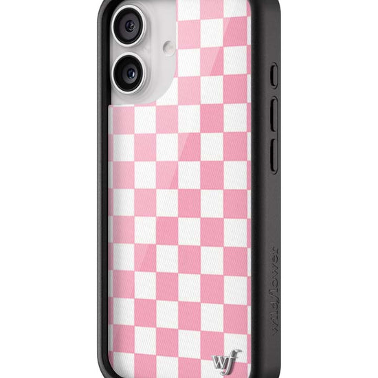Wildflower iPhone case 17 Checkers Pink White Cute