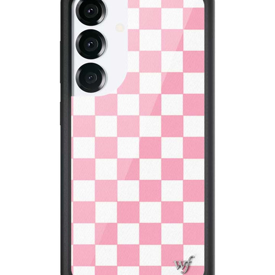 Wildflower Galaxy S25 case Checkers Pink White Cute