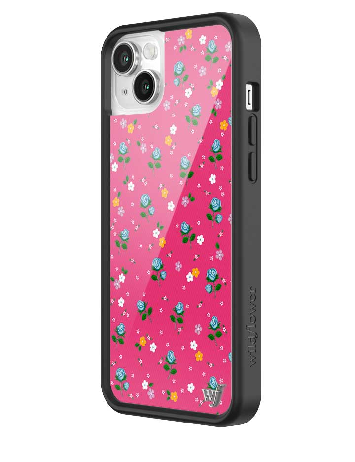 wildflower iphone case 14 plus pink dainty florals flowers floral pink blue orange white sweet small petite fashion