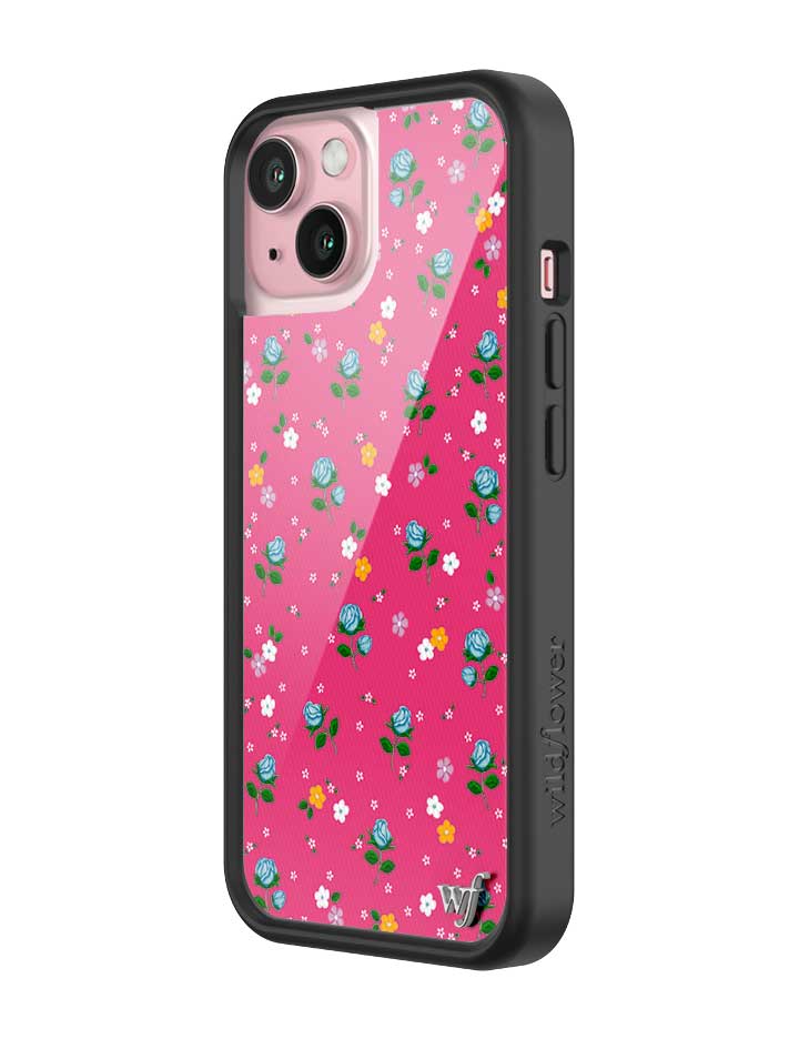 wildflower iphone case 15 pink dainty florals flowers floral pink blue orange white sweet small petite fashion