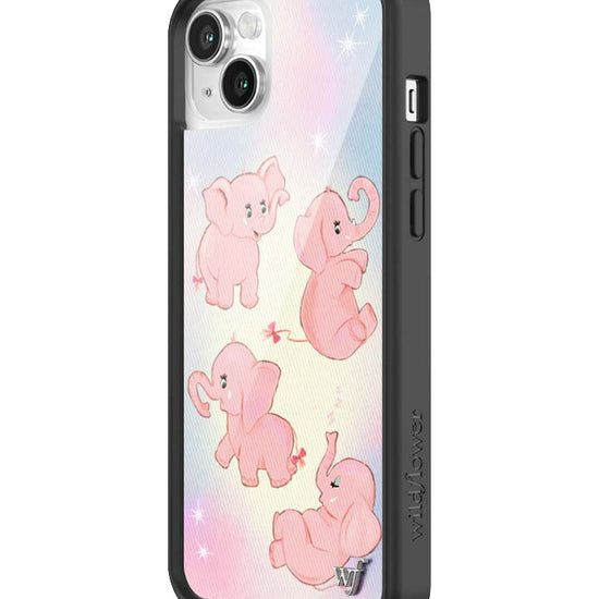 Wildflower iPhone case 14 Pink Elephants Animal Cute