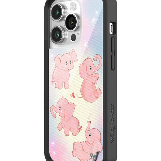 Wildflower iPhone case 14 Pro Pink Elephants Animal Cute