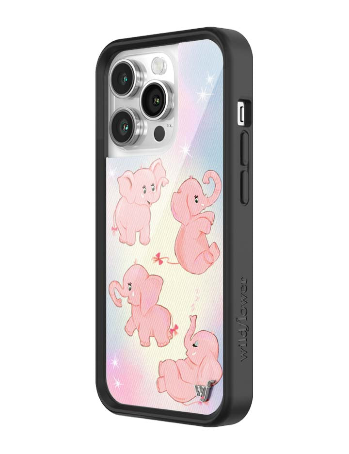 Wildflower iPhone case 14 Pro Pink Elephants Animal Cute