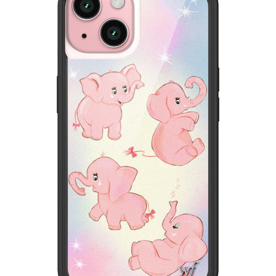 Wildflower iPhone case 15 Pink Elephants Animal Cute
