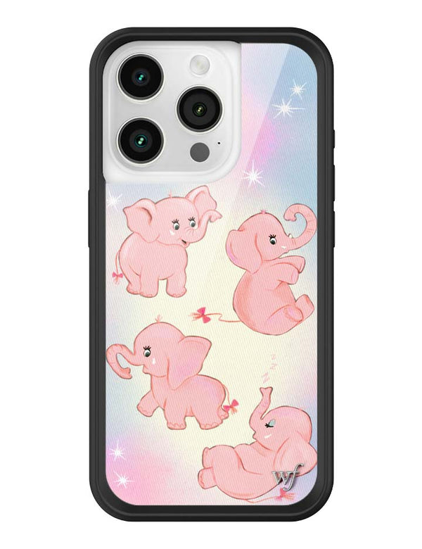 Wildflower iPhone case 15 Pro Pink Elephants Animal Cute