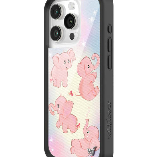 Wildflower iPhone case 15 Pro Pink Elephants Animal Cute
