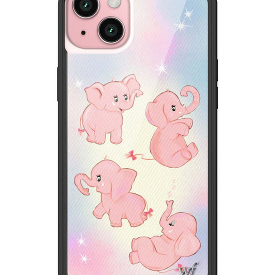 Wildflower iPhone case 15 Plus Pink Elephants Animal Cute