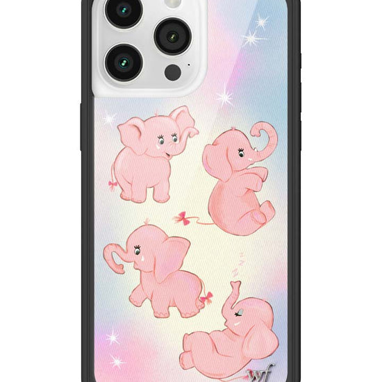 Wildflower iPhone case 15 Pro Max Pink Elephants Animal Cute