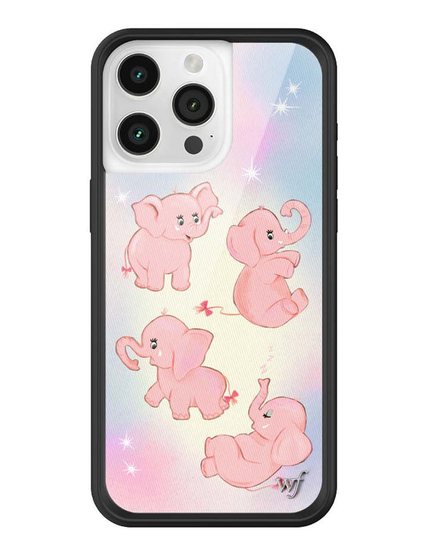 Wildflower iPhone case 15 Pro Max Pink Elephants Animal Cute