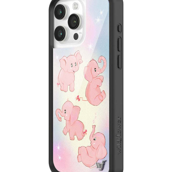 Wildflower iPhone case 15 Pro Max Pink Elephants Animal Cute