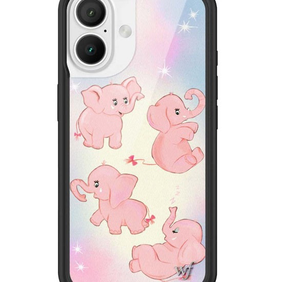 Wildflower iPhone case 16 Pink Elephants Animal Cute