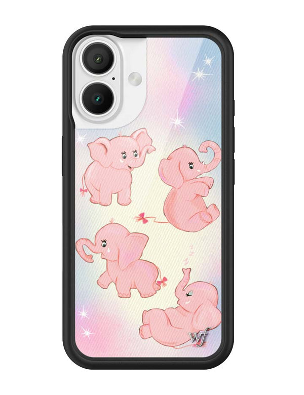 Wildflower iPhone case 16 Pink Elephants Animal Cute