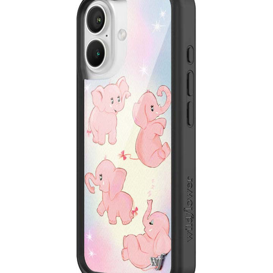 Wildflower iPhone case 16 Pink Elephants Animal Cute