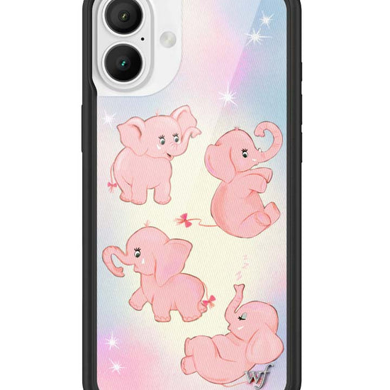 Wildflower iPhone case 16 Plus Pink Elephants Animal Cute