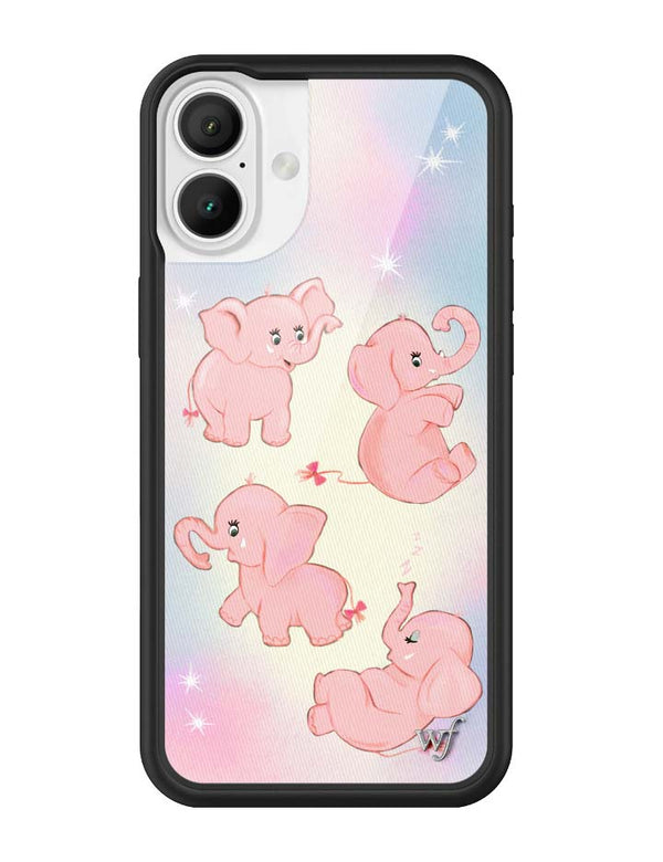 Wildflower iPhone case 16 Plus Pink Elephants Animal Cute