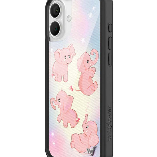 Wildflower iPhone case 16 Plus Pink Elephants Animal Cute