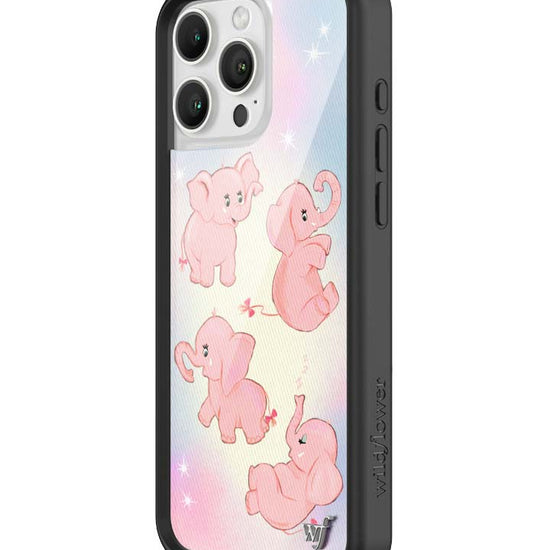 Wildflower iPhone case 16 Pro Max Pink Elephants Animal Cute