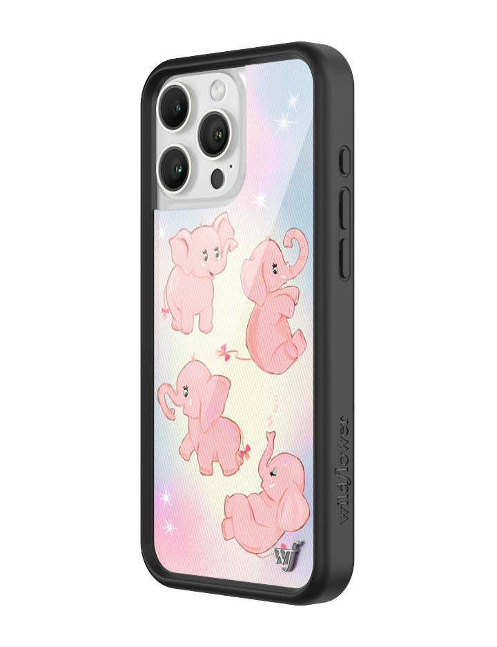 Wildflower iPhone case 16 Pro Max Pink Elephants Animal Cute