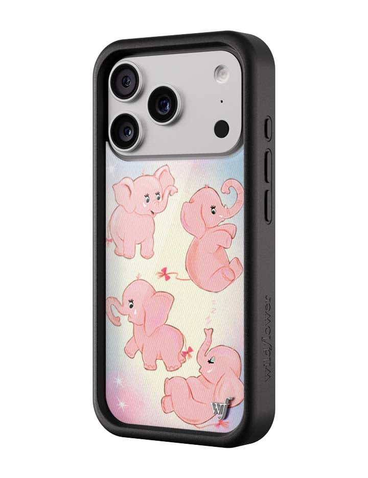 Wildflower iPhone case 17 Pro Pink Elephants Animal Cute