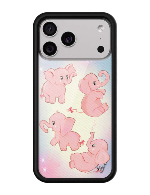 Wildflower iPhone case 18 Pro Max Pink Elephants Animal Cute