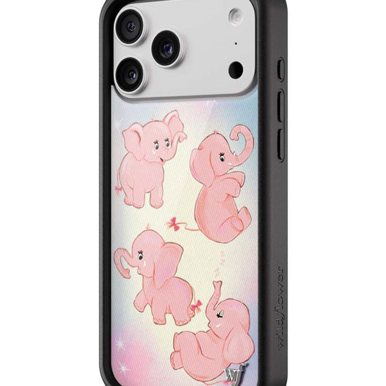 Wildflower iPhone case 18 Pro Max Pink Elephants Animal Cute