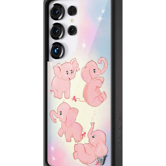 Wildflower Galaxy S25 case Ultra Pink Elephants Animal Cute