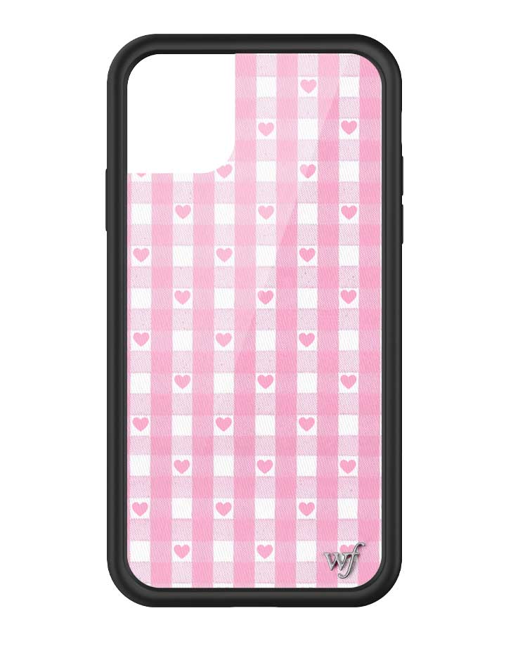 【Oatmeal Basket】ハート ローズ クイーン iPhone,Galaxyケース Pink Gingham Hearts iPhone 16 Plus Case – Wildflower Cases