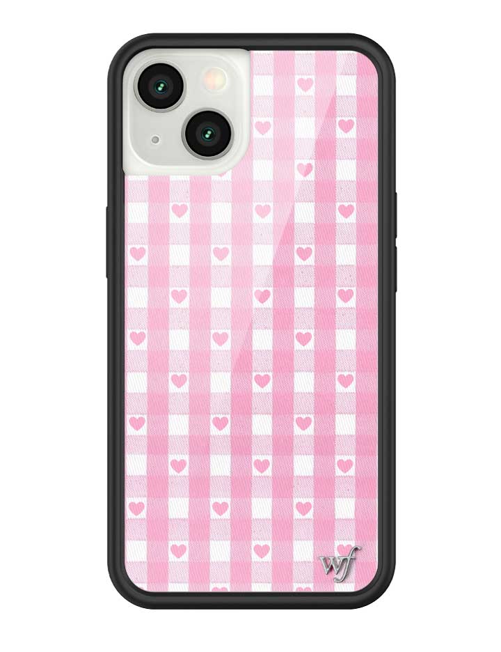 Pink Gingham Hearts iPhone 16 Plus Case – Wildflower Cases