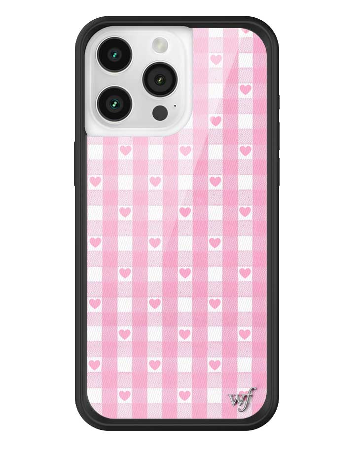 Gingham Hearts | Pink iPhone 15 Pro Max Case – Wildflower Cases