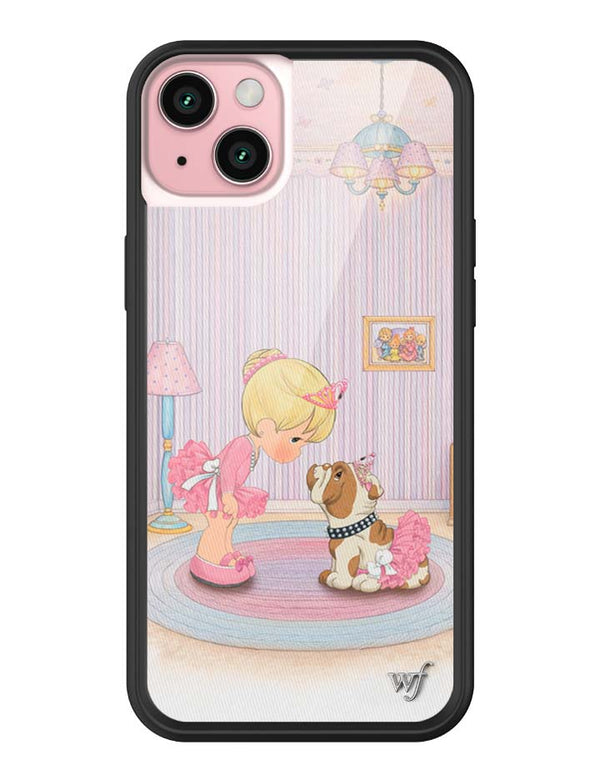 Wildflower iPhone case 15 Plus Precious Moments Ballerina Bulldog Pink Cute