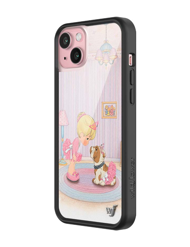 Wildflower iPhone case 15 Plus Precious Moments Ballerina Bulldog Pink Cute