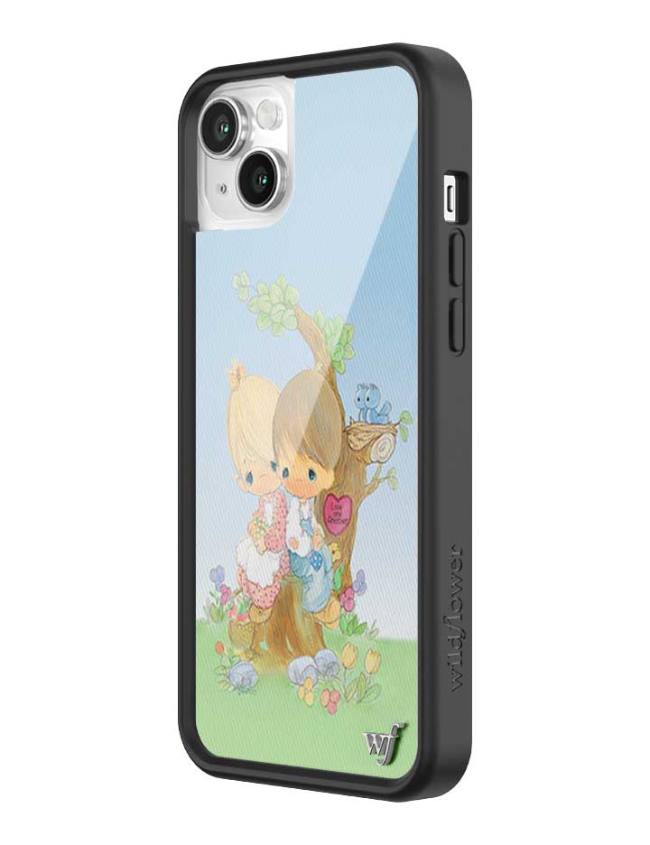 Wildflower iPhone case 14 Plus Precious Moments Love One Another Sweet Blue