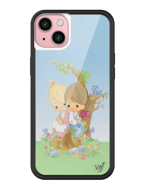 Wildflower iPhone case 15 Plus Precious Moments Love One Another Sweet Blue