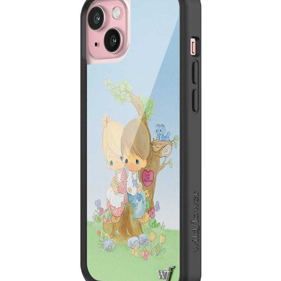 Wildflower iPhone case 15 Plus Precious Moments Love One Another Sweet Blue