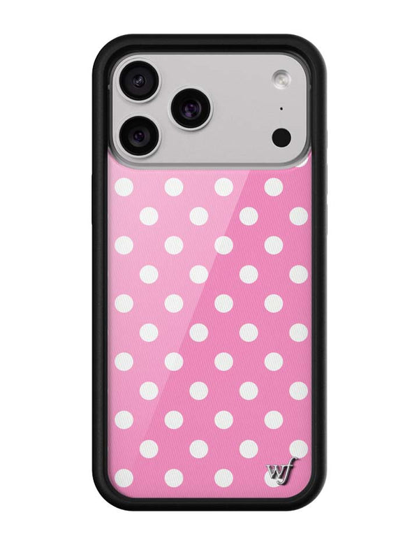 Wildflower iPhone case 17 Pro Max Pink Polka Dots Cute Classic